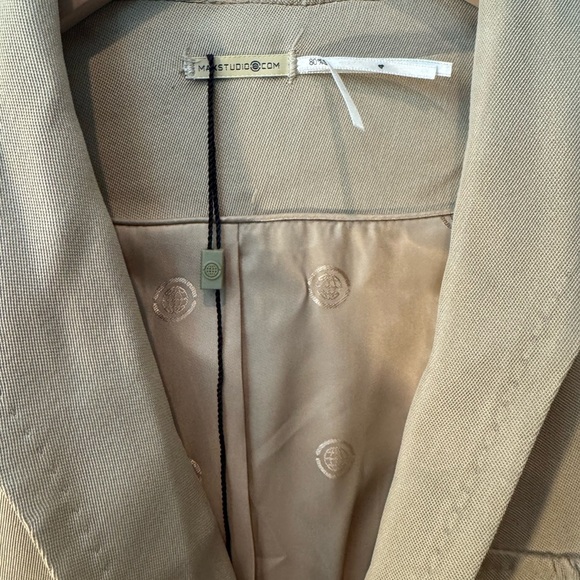 Max Studio Tan Blazer Semi-Structured Suit Jacket - Picture 5 of 8